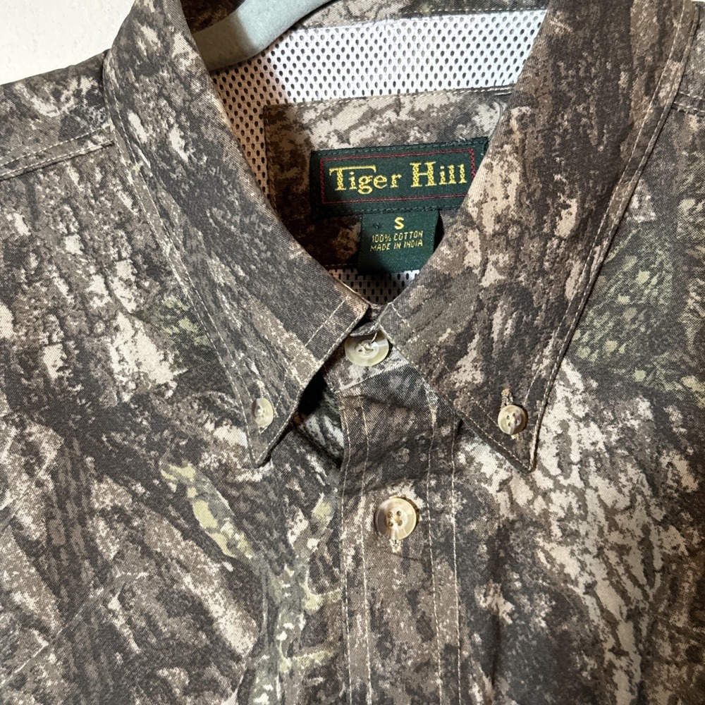 Tiger Hill Camo Fishing Hunting Vented Back Lots Of Pockets Cotton Men's Small - Picture 7 of 8